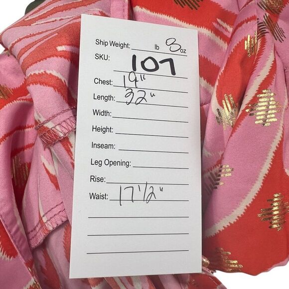 Never Fully Dressed Pink Romance Mini Vienna Wrap Dress Gold Pink Size 8 Petite - Picture 9 of 9